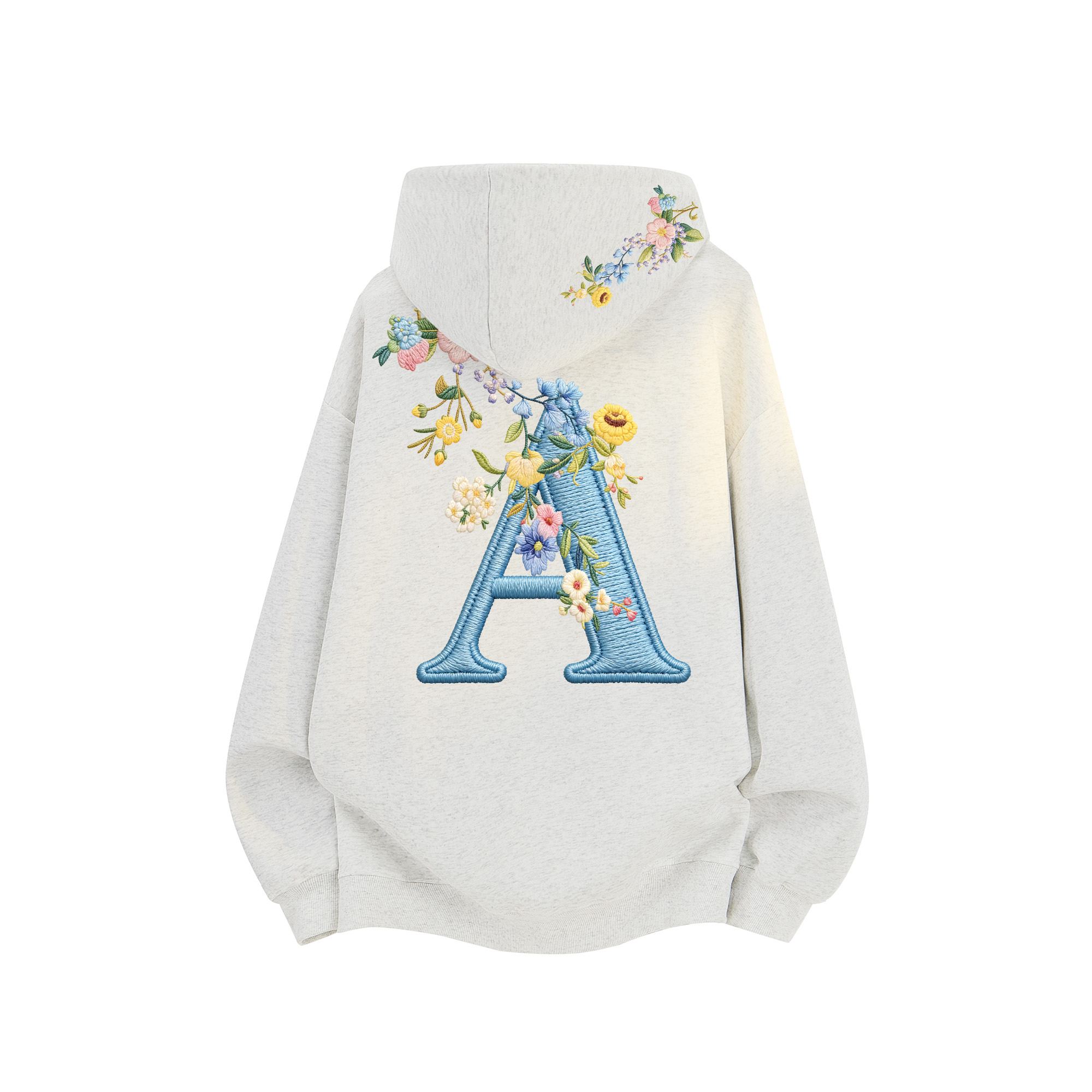 

Толстовка Unisex Hooded Moderate Heavyweight AULDEY, белый heather серый-синий (fleece-lined)