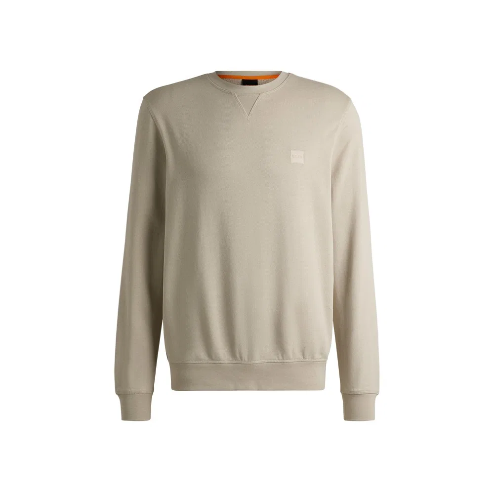 Мужской свитшот French Terry Regular Fit светло-бежевый от Boss — фото 3