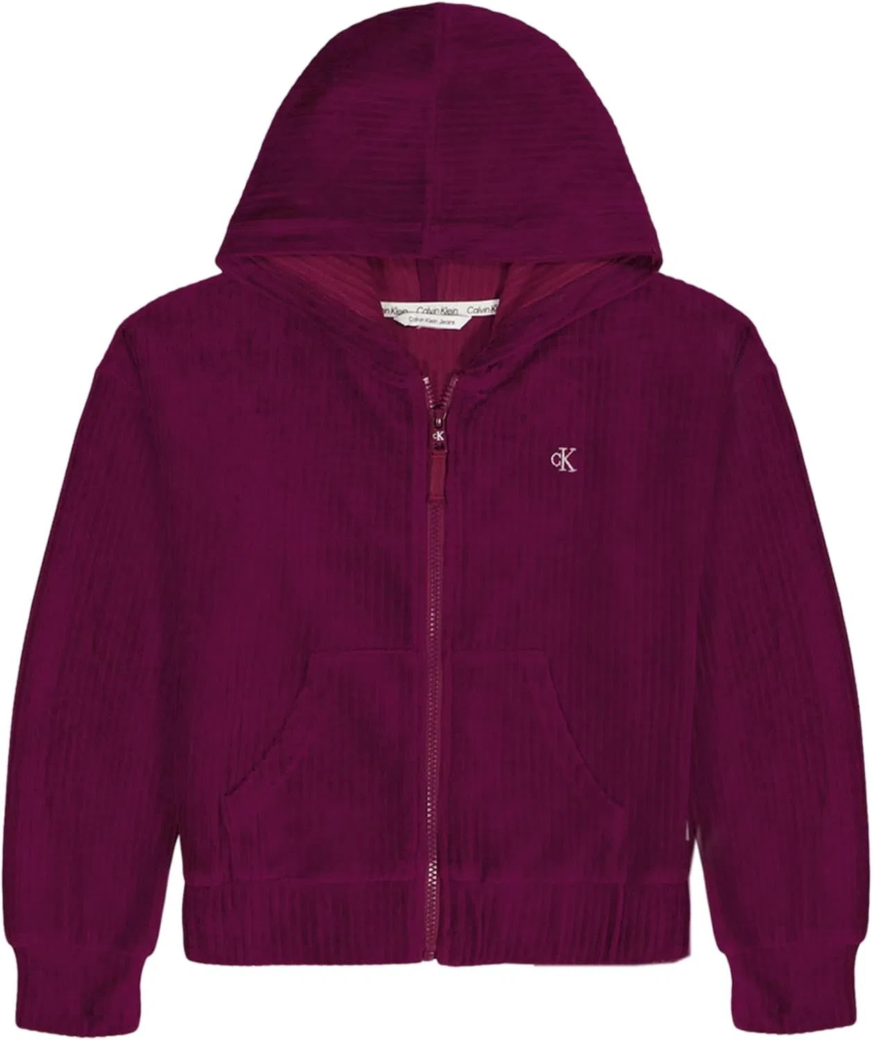 Детская кофта с капюшоном Calvin Klein, Rib Velour Purple Potion
