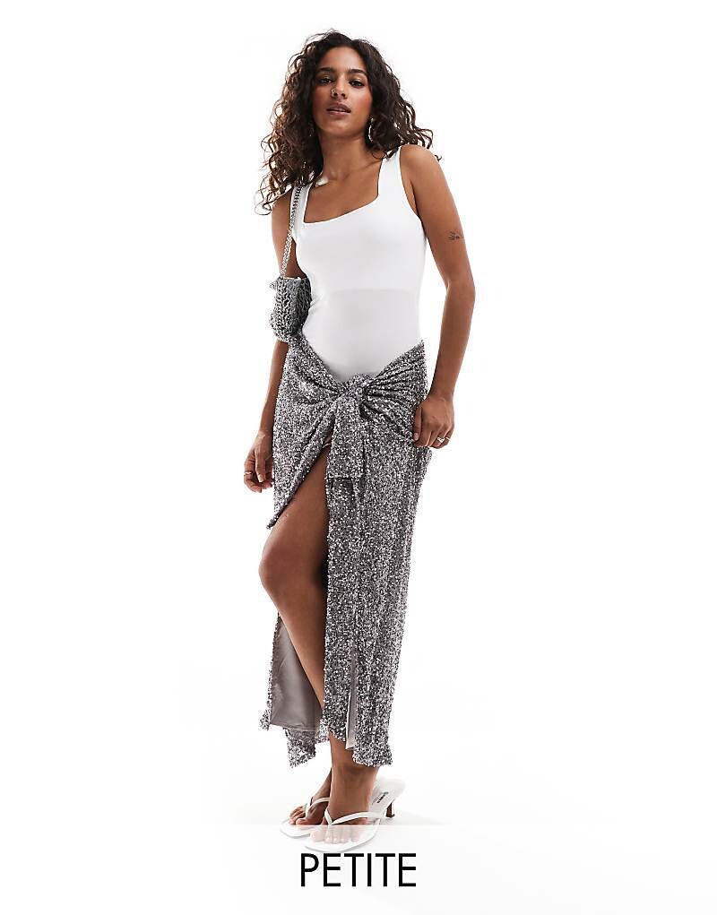

Never Fully Dressed Petite – Jaspre – Юбка миди с графитовым декором