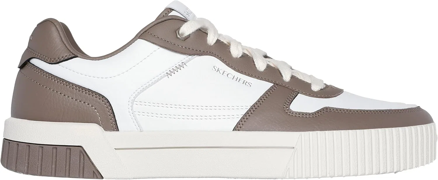 Мужские кроссовки Skechers Jade Strane, White Duraleather Brown Trim — фото 2