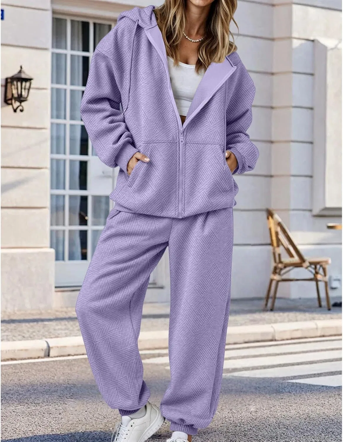 Женский спортивный костюм из толстовки и джоггеров, Purple — фото 3