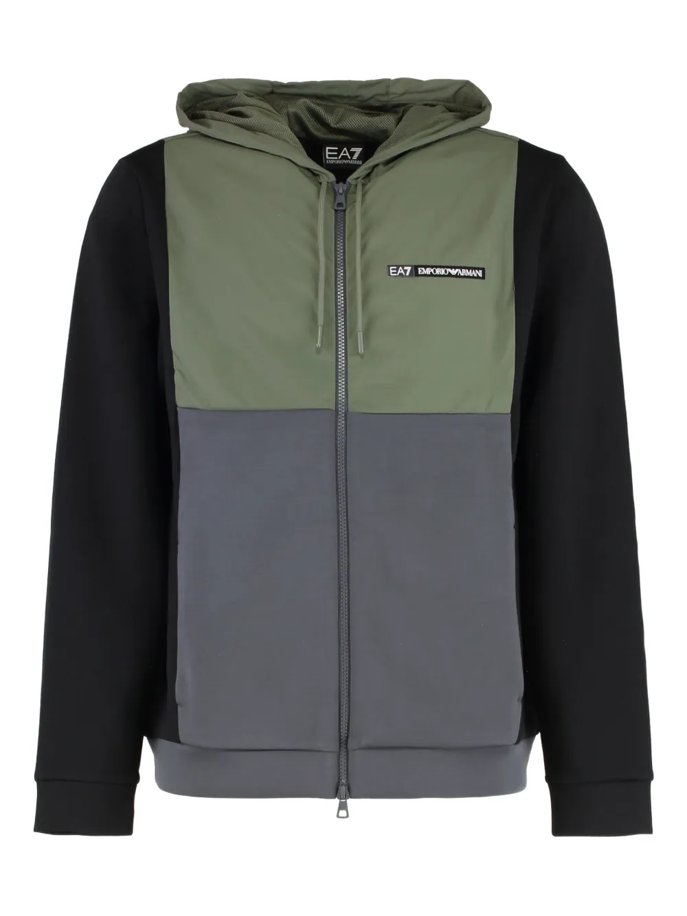 

Толстовка с капюшоном в стиле колор-блок Ea7 Emporio Armani, зеленый