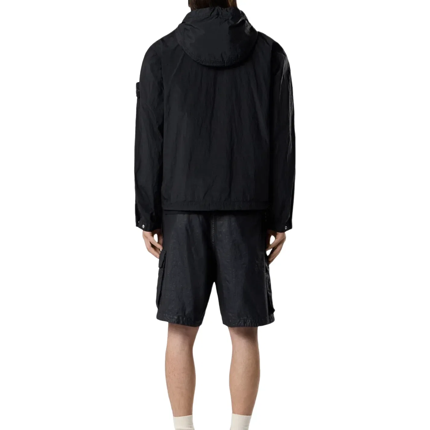 Куртка с капюшоном STONE ISLAND 4100119 из нейлона с металлическим покрытием ECONYL, черная, L1S154100119S0020V0029 — фото 4