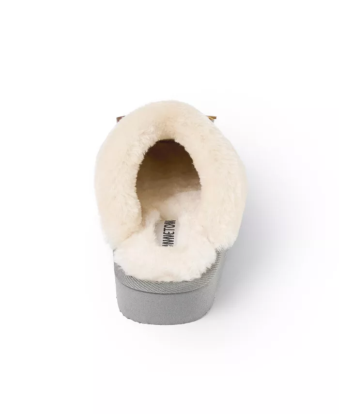 Женские тапочки Flurry Scuff вязка свитер Minnetonka, серый — фото 4