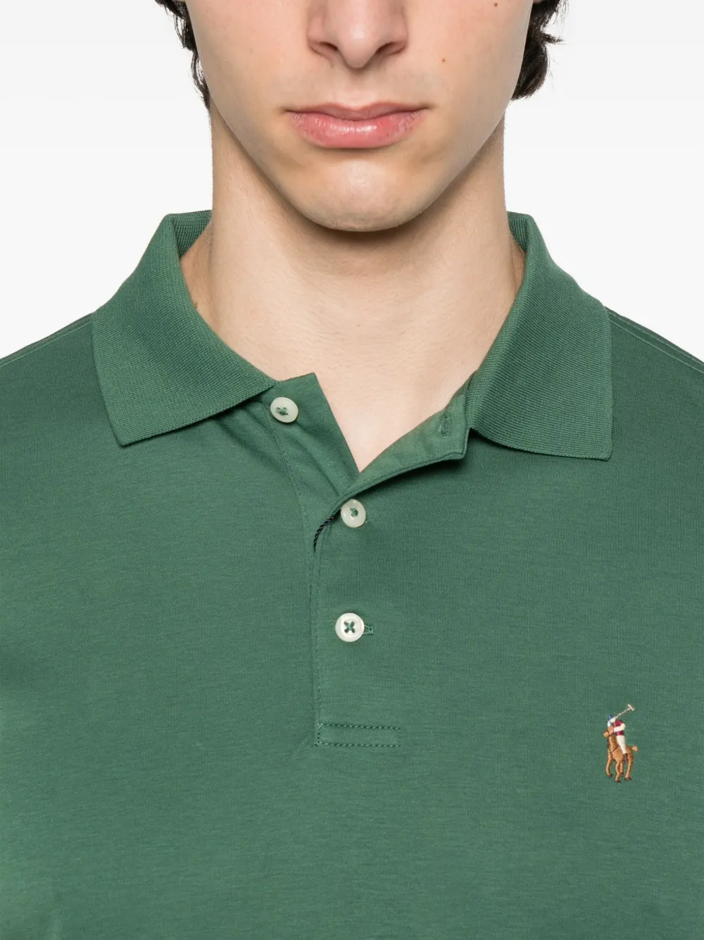 Рубашка поло с вышивкой POLO RALPH LAUREN, зеленый — фото 4