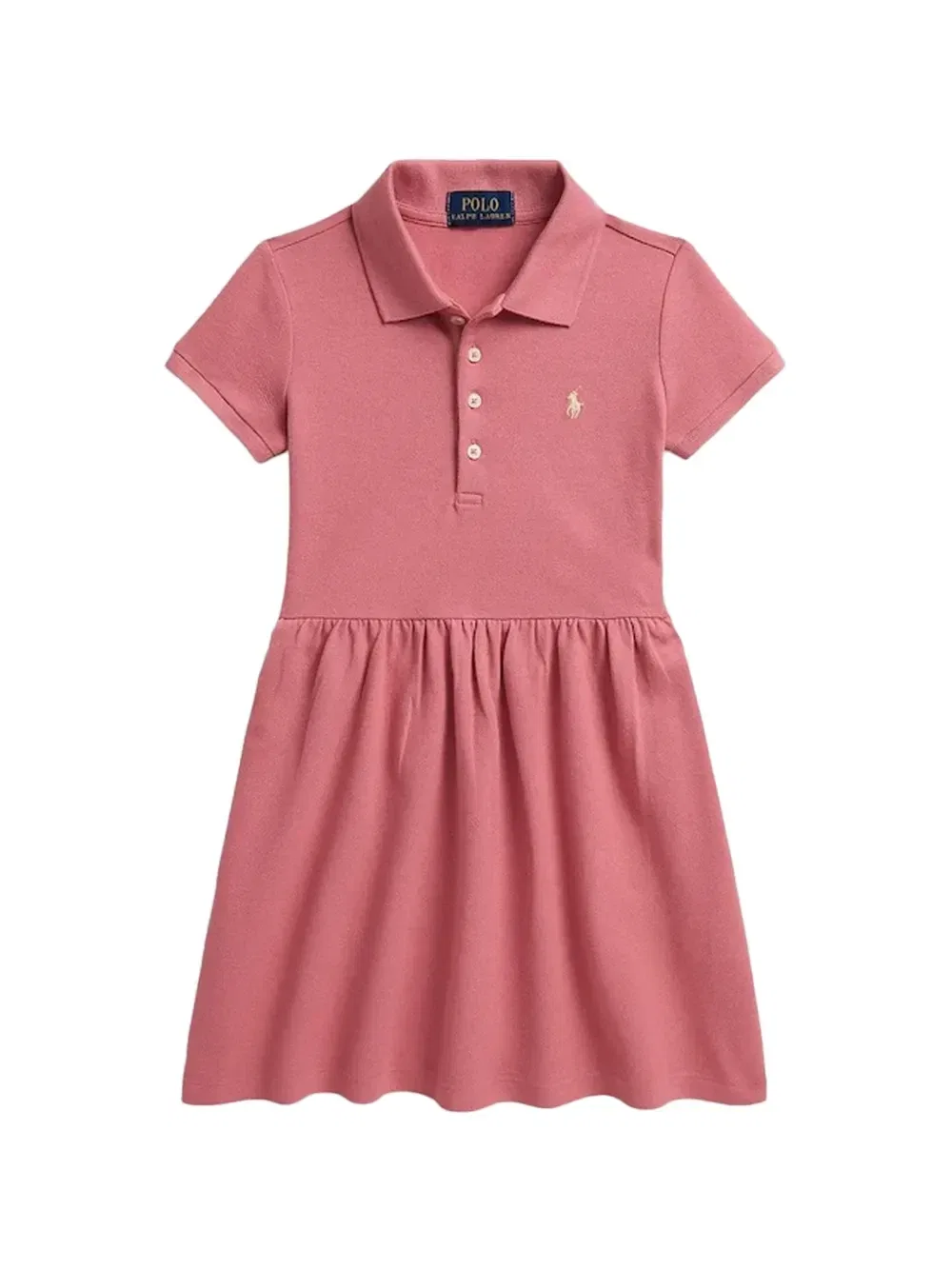 Платье А-силуэта мини с воротником-поло Polo Ralph Lauren Kids, розовый