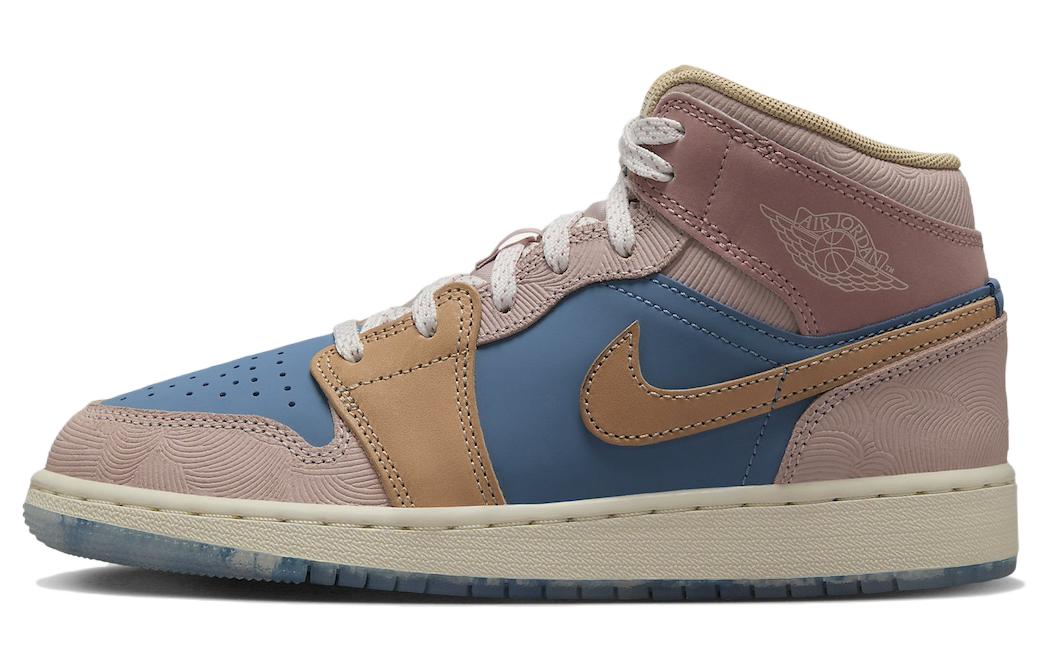 

Кроссовки 1 Mid SE Zen GS Jordan, розовый/синий/желтый