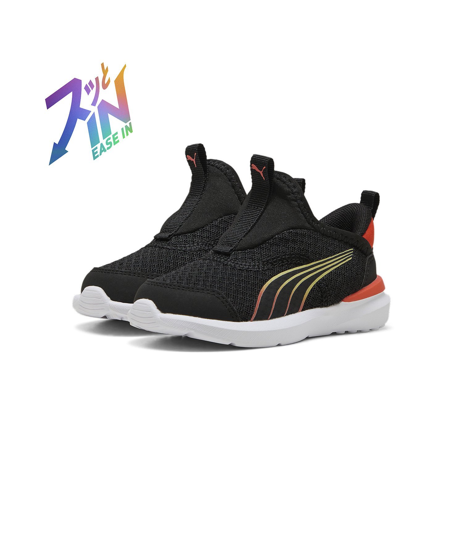 Детские кроссовки Kruz Sliptech Inf, размеры 12-16 см. Puma, PUMA Black-Red — фото 2