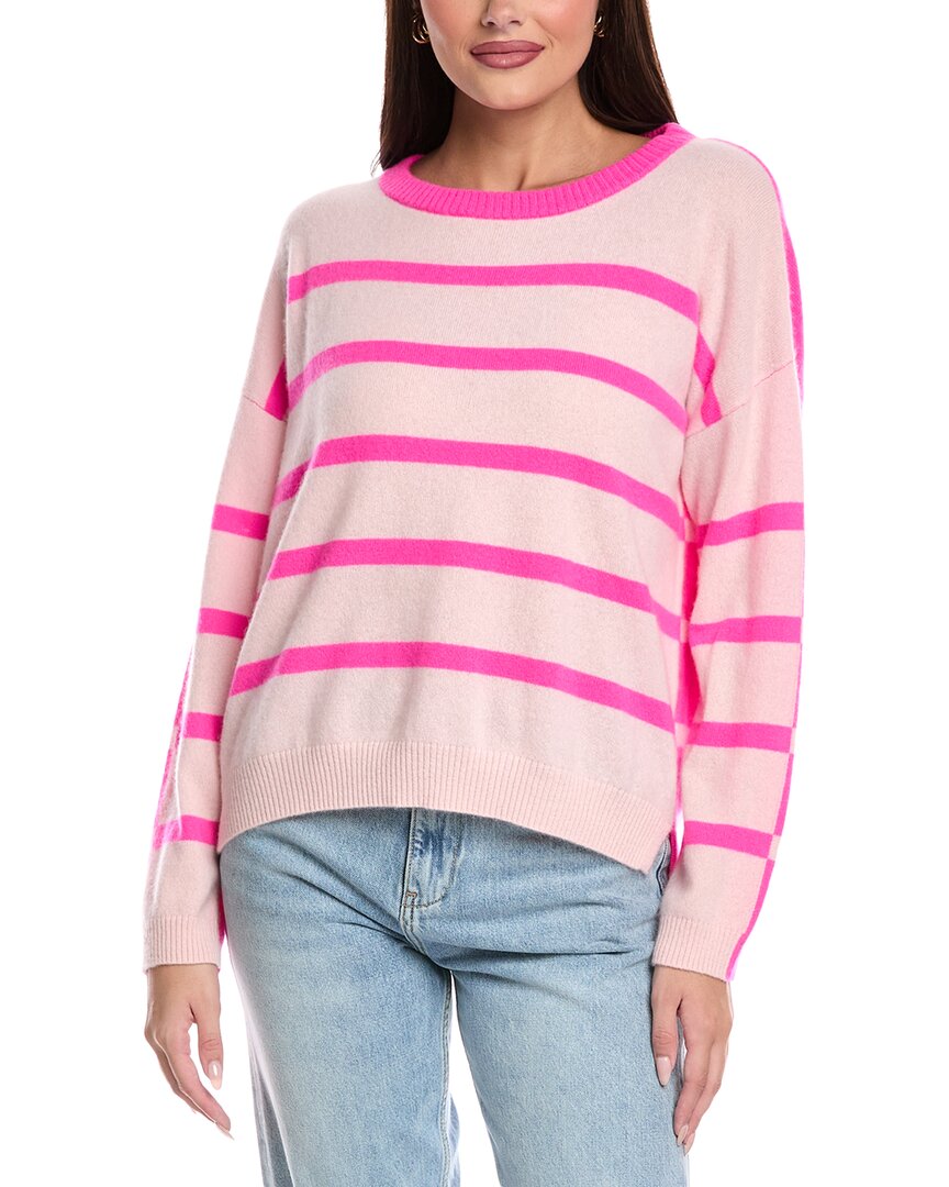 

Броде Кашемир Двухцветный Бокси Стрип Кашемировый свитер Brodie Cashmere, розовый