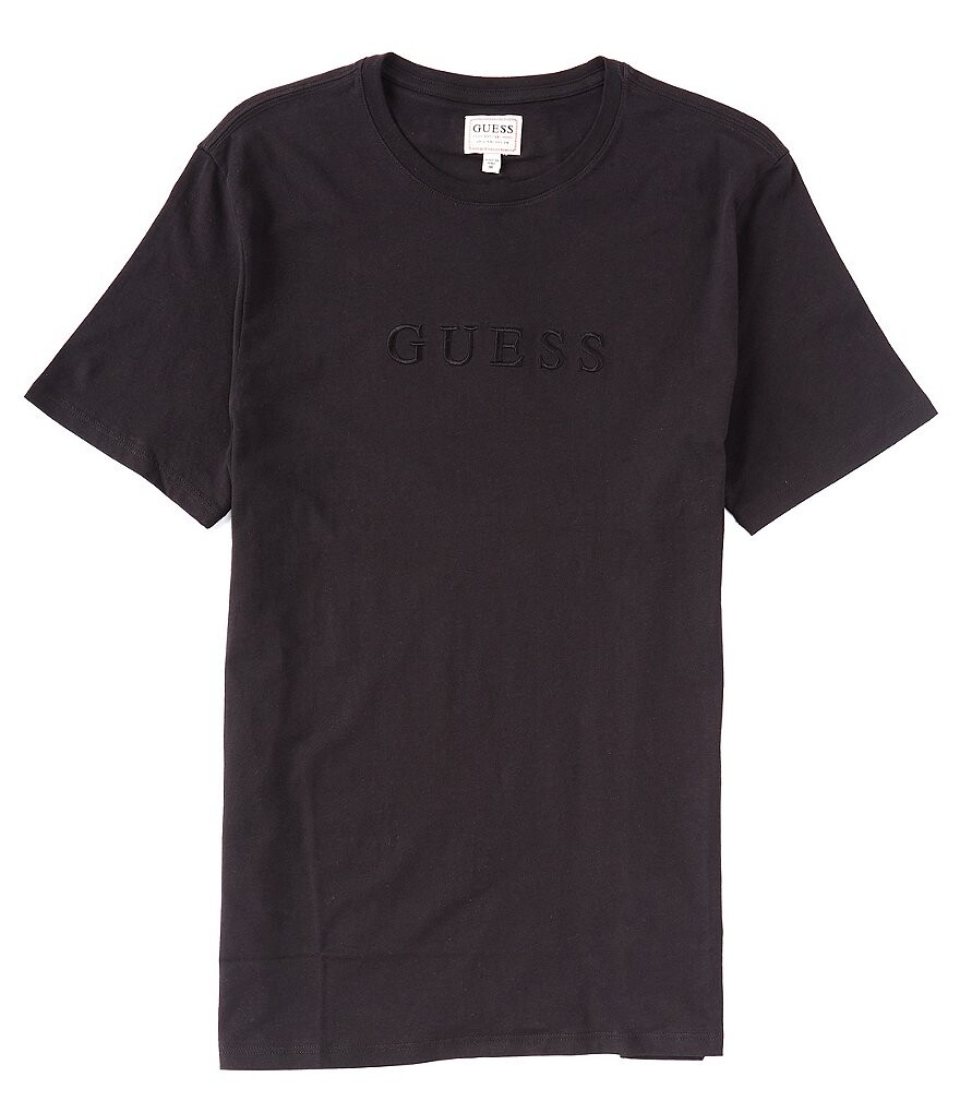 

Футболка Guess с короткими рукавами и вышитым логотипом Pima, черный