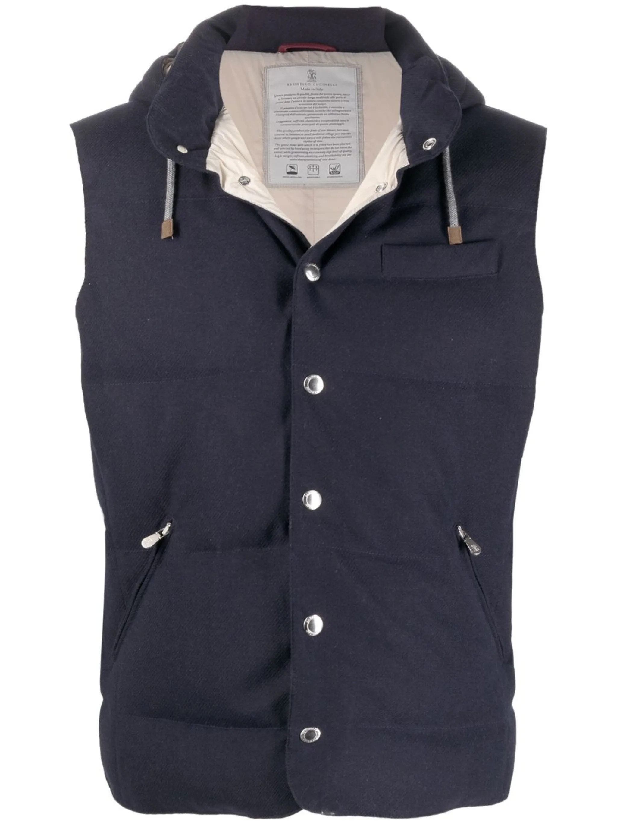 

Дутый жилет Brunello Cucinelli, синий