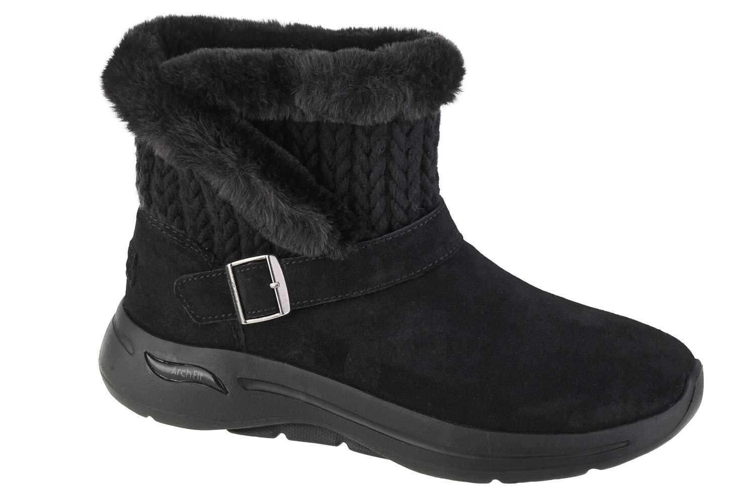 Ботинки женские Skechers Go Walk с мехом, черный