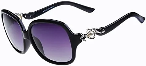 

Женские солнцезащитные очки с градиентной поляризацией, поляризационные солнцезащитные очки, солнцезащитные очки с перламутровой вставкой, цвет черный HUASHI, Black