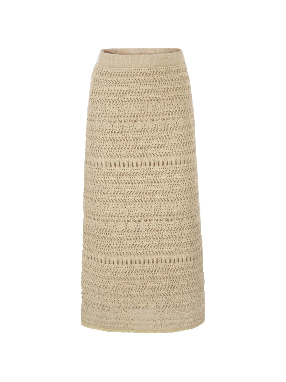 

Миди-юбка с вязаным узором крючком Fabiana Filippi, бежевый