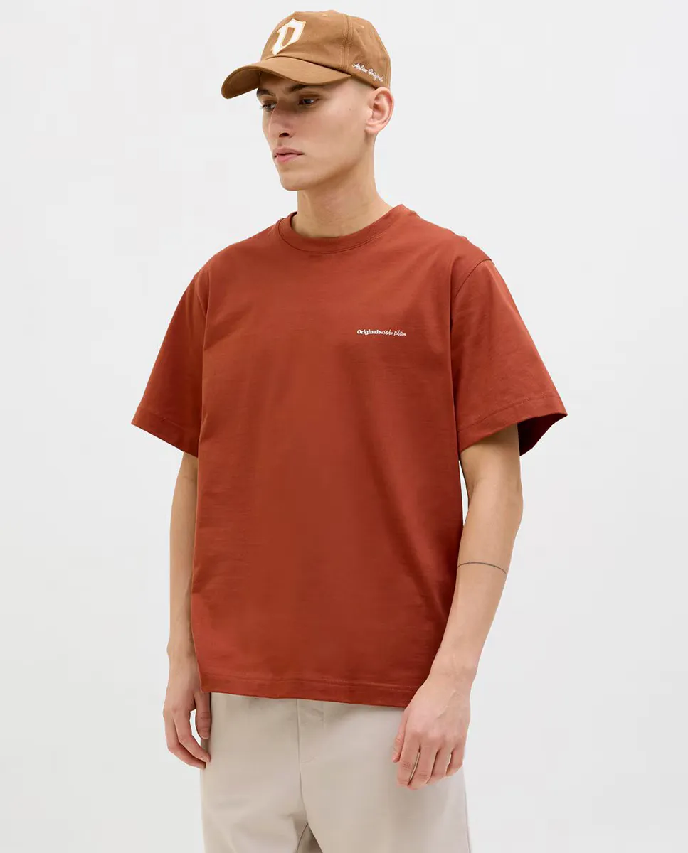

Мужская футболка с короткими рукавами и рисунком на спине Jack & Jones, оранжевый