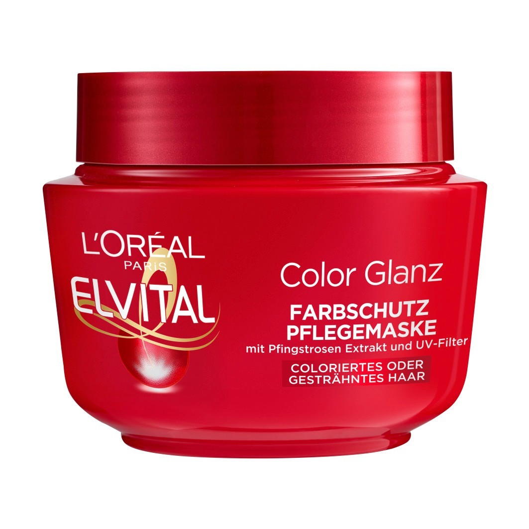 

Маска для волос elvital color glanz farbschutz pflegemaske Loreal Paris, объем 300 мл