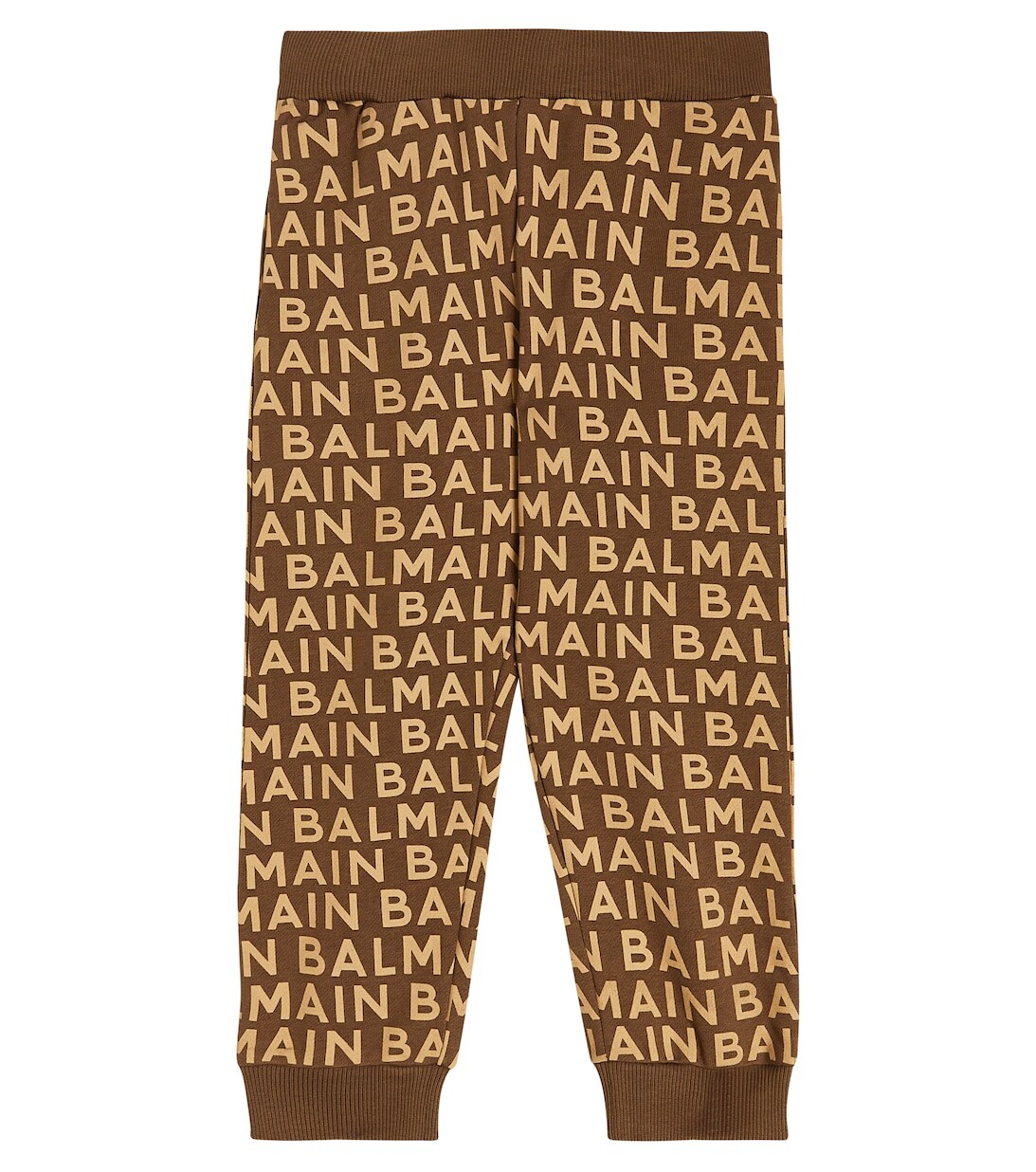 

Хлопковые спортивные штаны с логотипом Balmain, коричневый