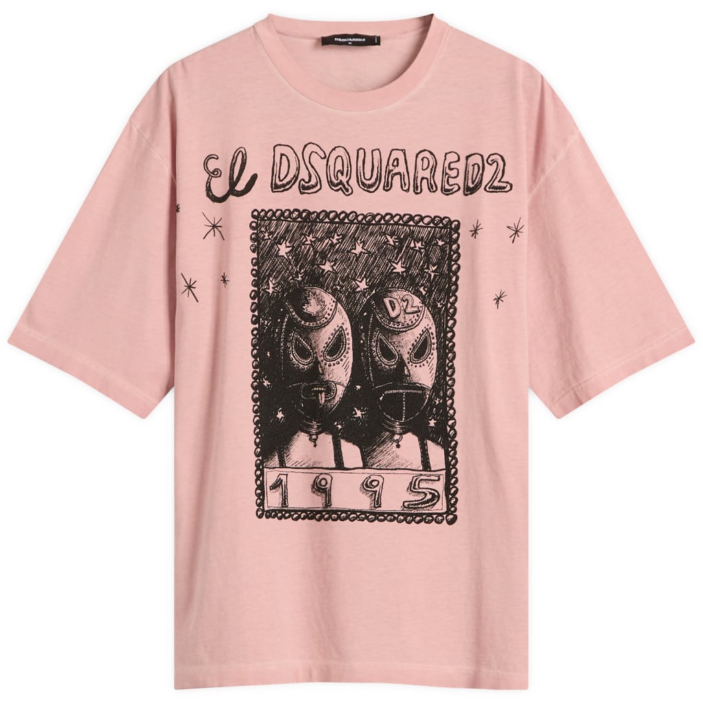 

Футболка оверсайз с принтом Overlay Dsquared2, цвет dusty antic rose