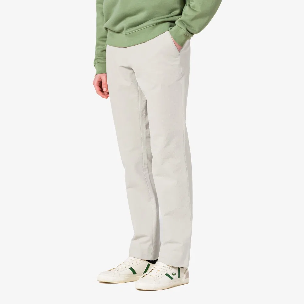Мужские брюки в рубчик с начёсом кремовые от Lacoste — фото 4