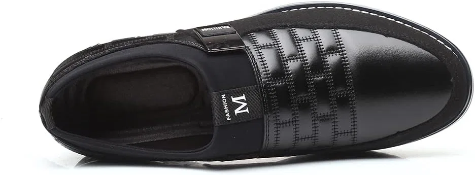 Туфли лоферы кожаные Men's Casual Fashion Loafers, Blackb AQIXIDX — фото 4