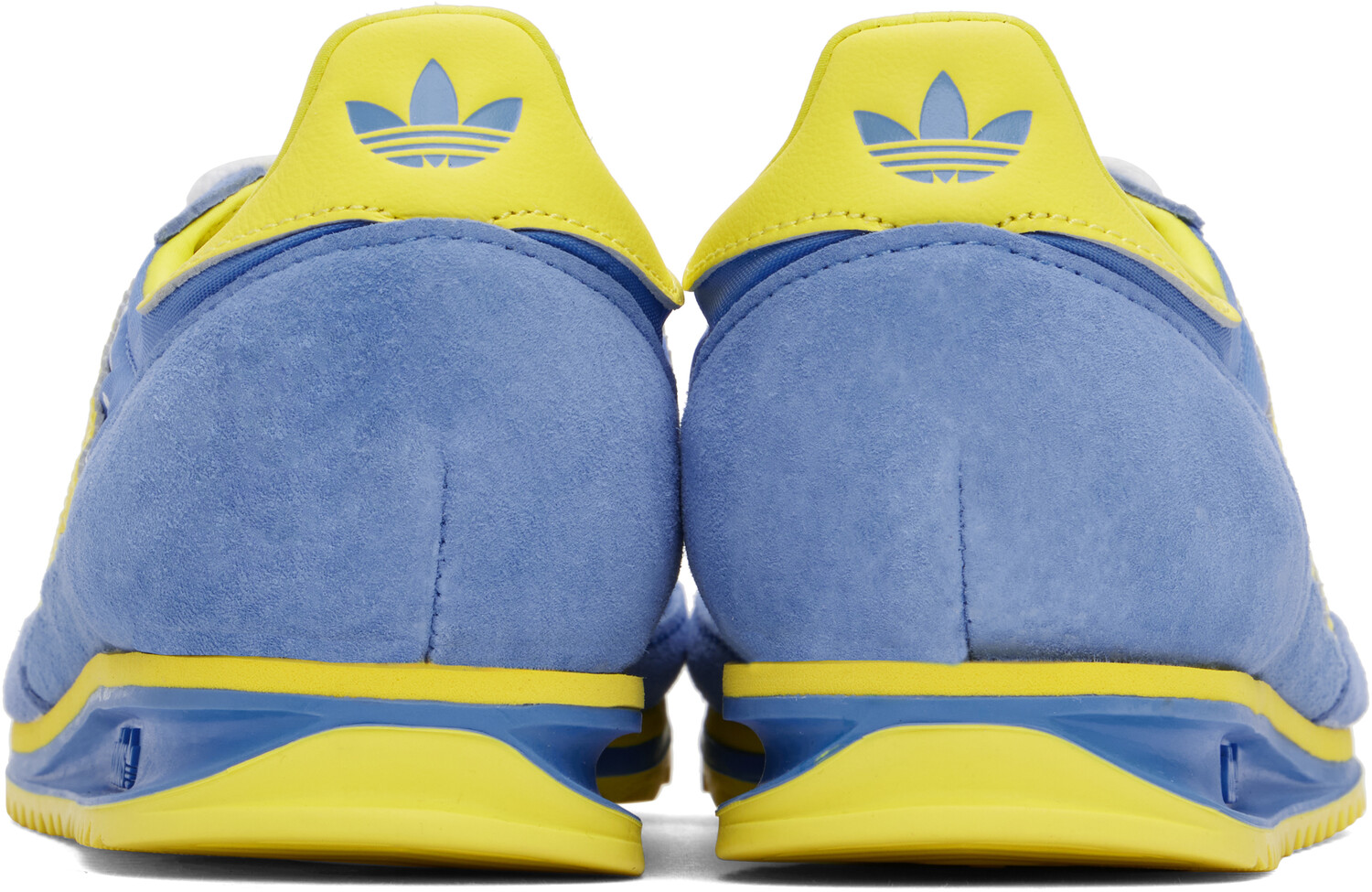 Желто-синие кроссовки Adidas Originals Edition SL72 Sporty & Rich, Real blue/Light yellow — фото 2