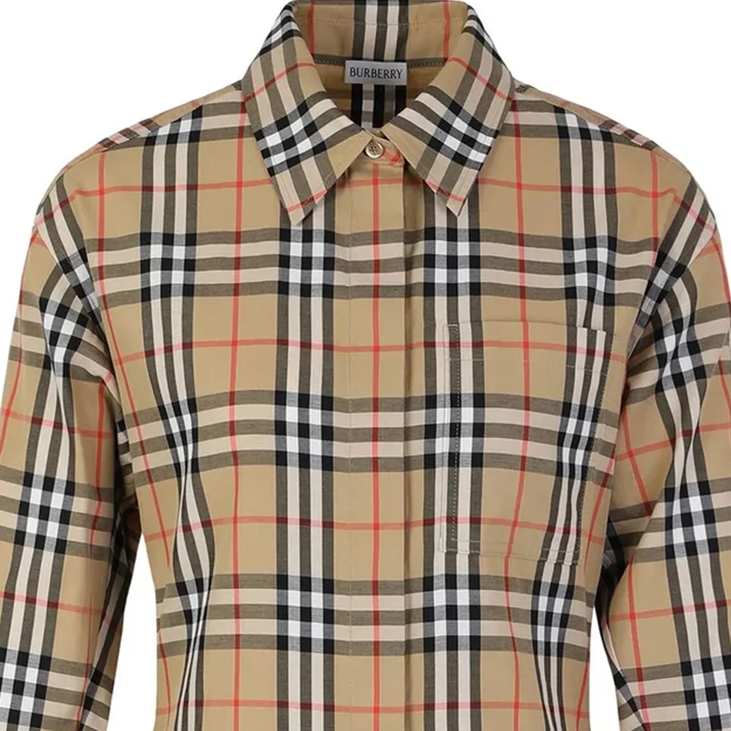 Платье миди Burberry, клетка, бежевое — фото 4