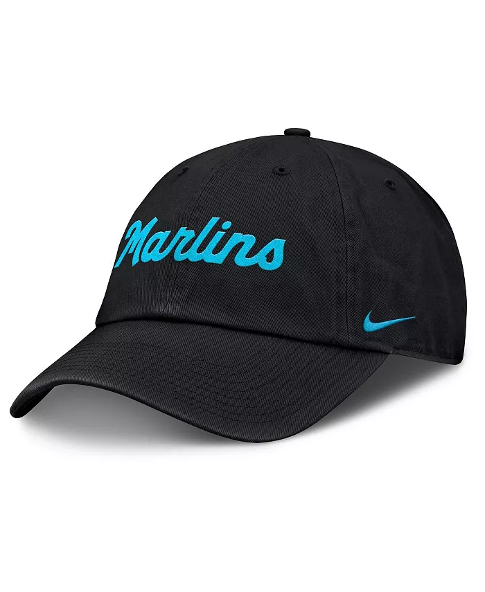 

Женская черная регулируемая бейсболка Miami Marlins Club Nike