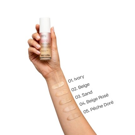 Sensilis Skin Glow Make-Up Foundation Увлажняющее и сияющее легкое покрытие для тусклой кожи 30 мл, оттенок 03 Sand Rilastil — фото 2