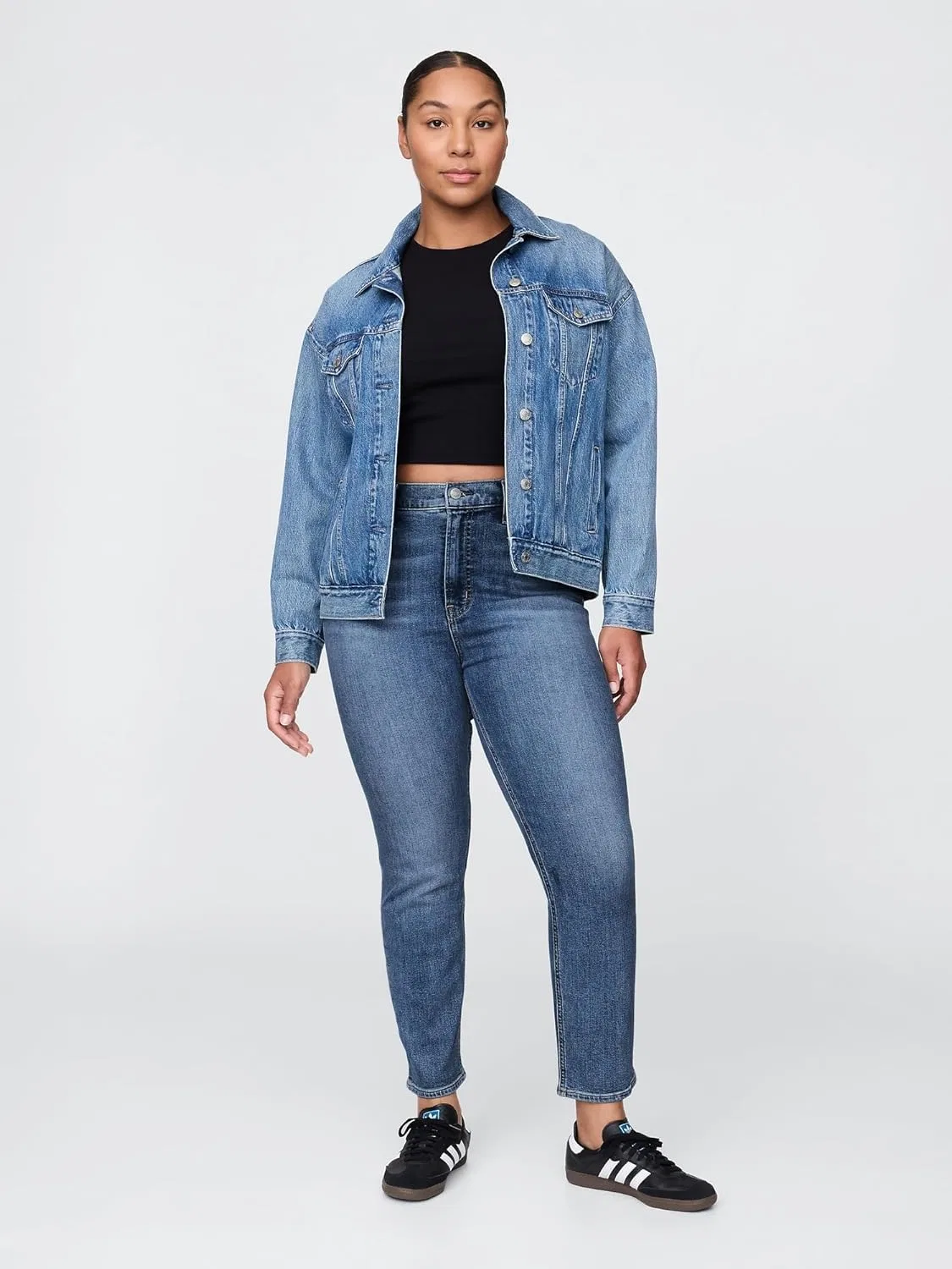Джинсы высокие GAP Medium Indigo — фото 4