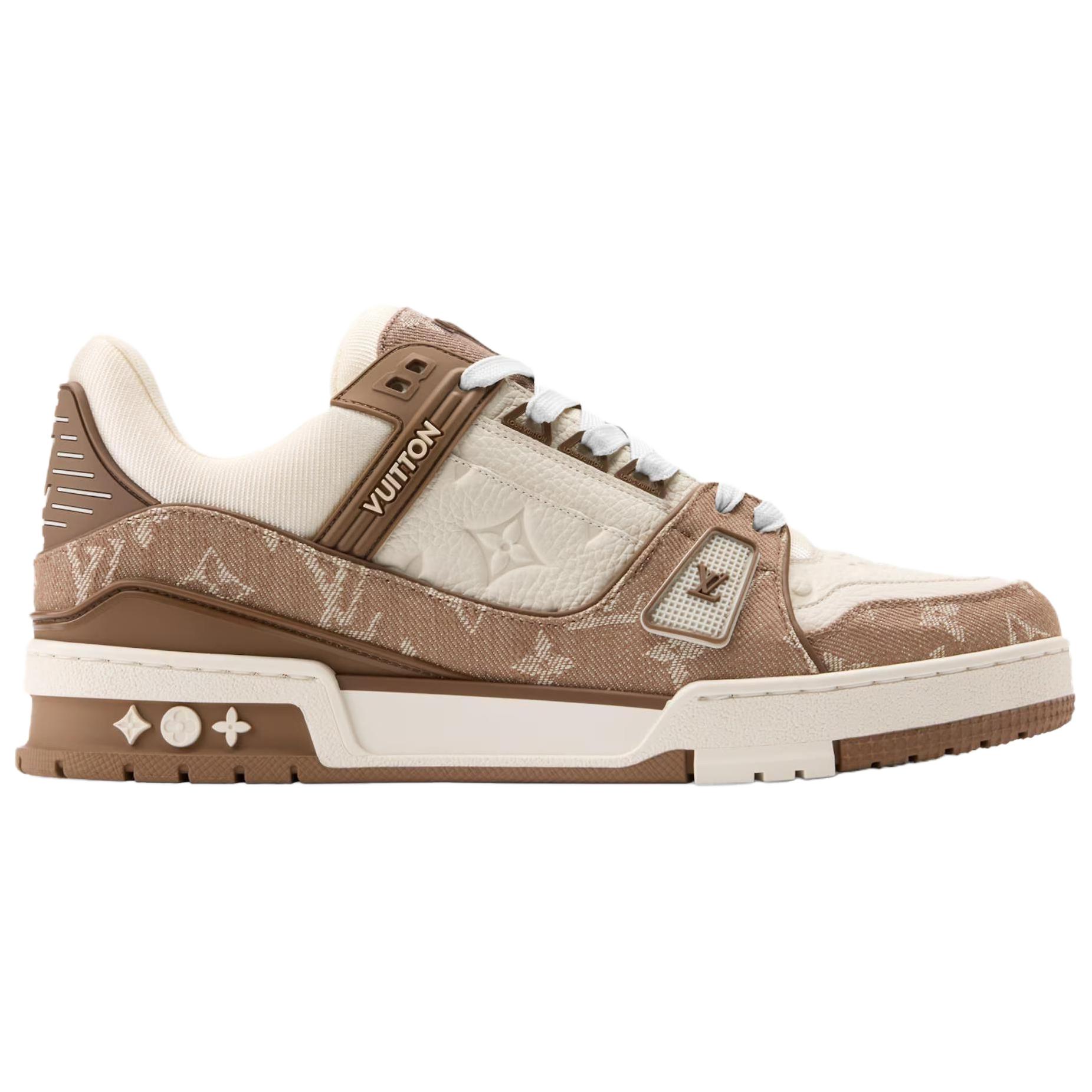 LOUIS VUITTON Тренировочные кроссовки low top Skateboard Shoes мужские beige brown — фото 3