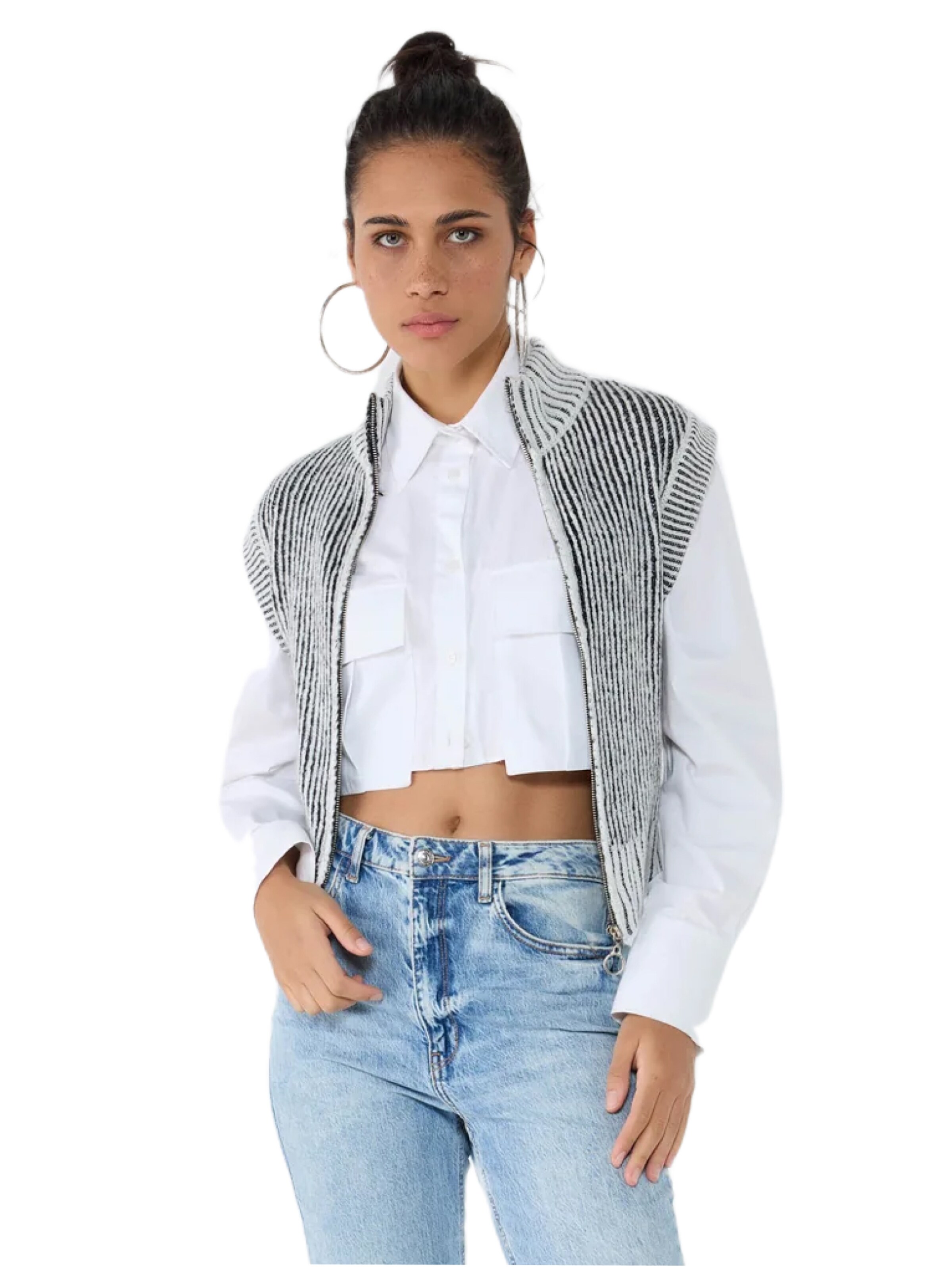 

No Matter What Вязаный жилет в цвете экрю