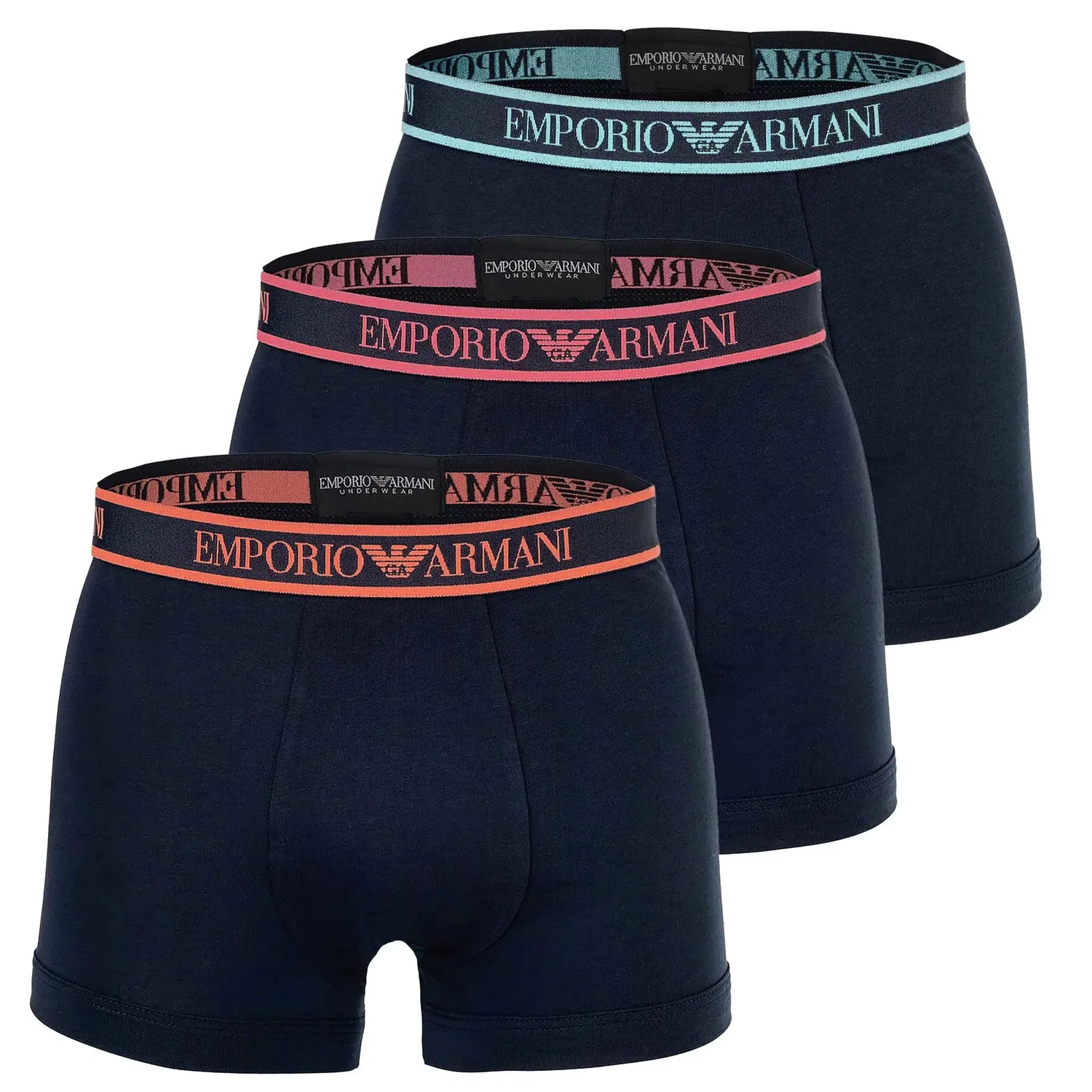 Боксеры 3er Pack, Emporio Armani, синий