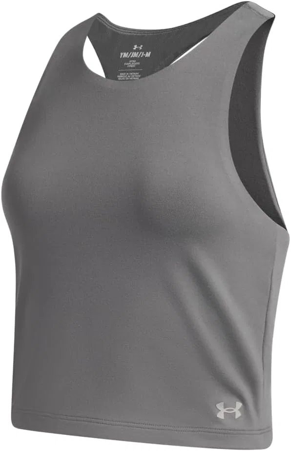 Детский топ для активного отдыха Under Armour Motion Crop Tank, Clay Green / Titanium — фото 3