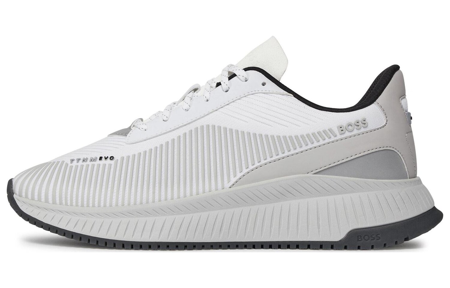 

Кроссовки BOSS Logo-plaque Lace-up Sneakers, белый/черный