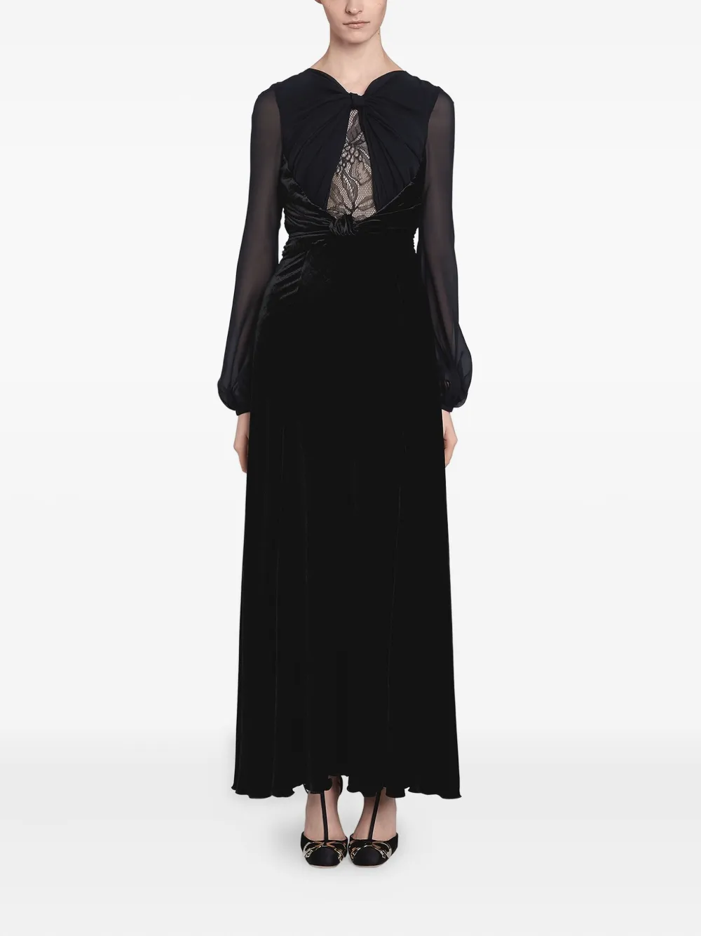 

Платье с кружевными вставками Giambattista Valli, черный