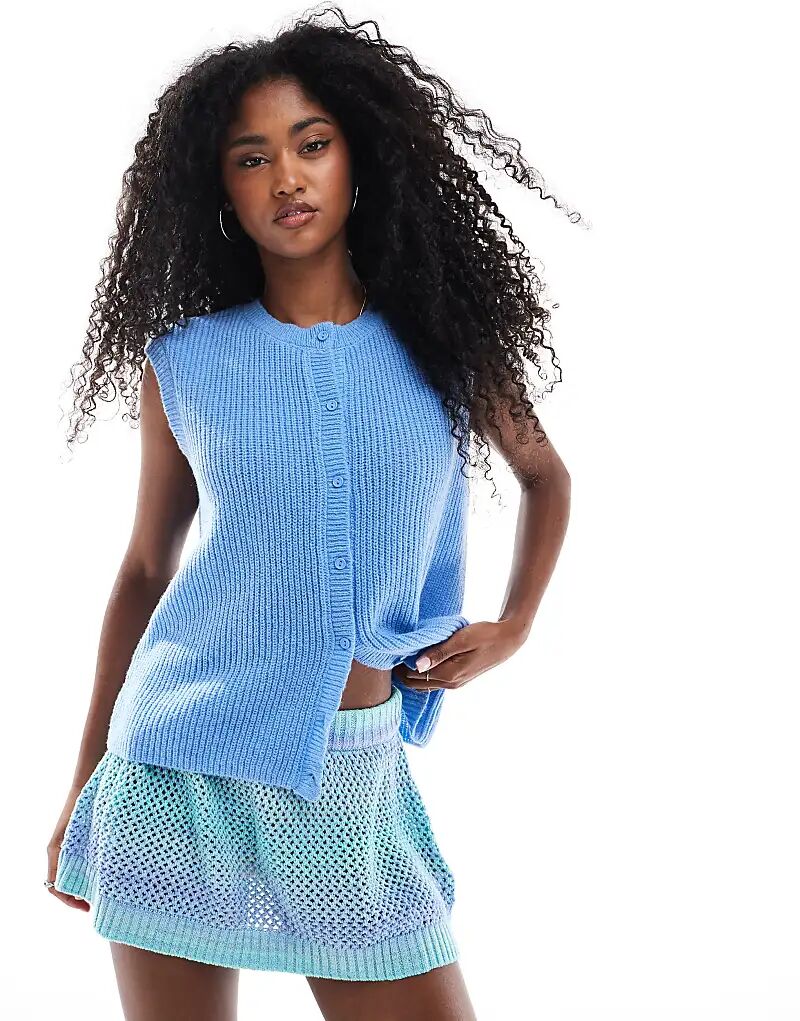 

Трикотажный топ Cotton On Lounge на пуговицах в цвете Adriating Blue Cotton:On