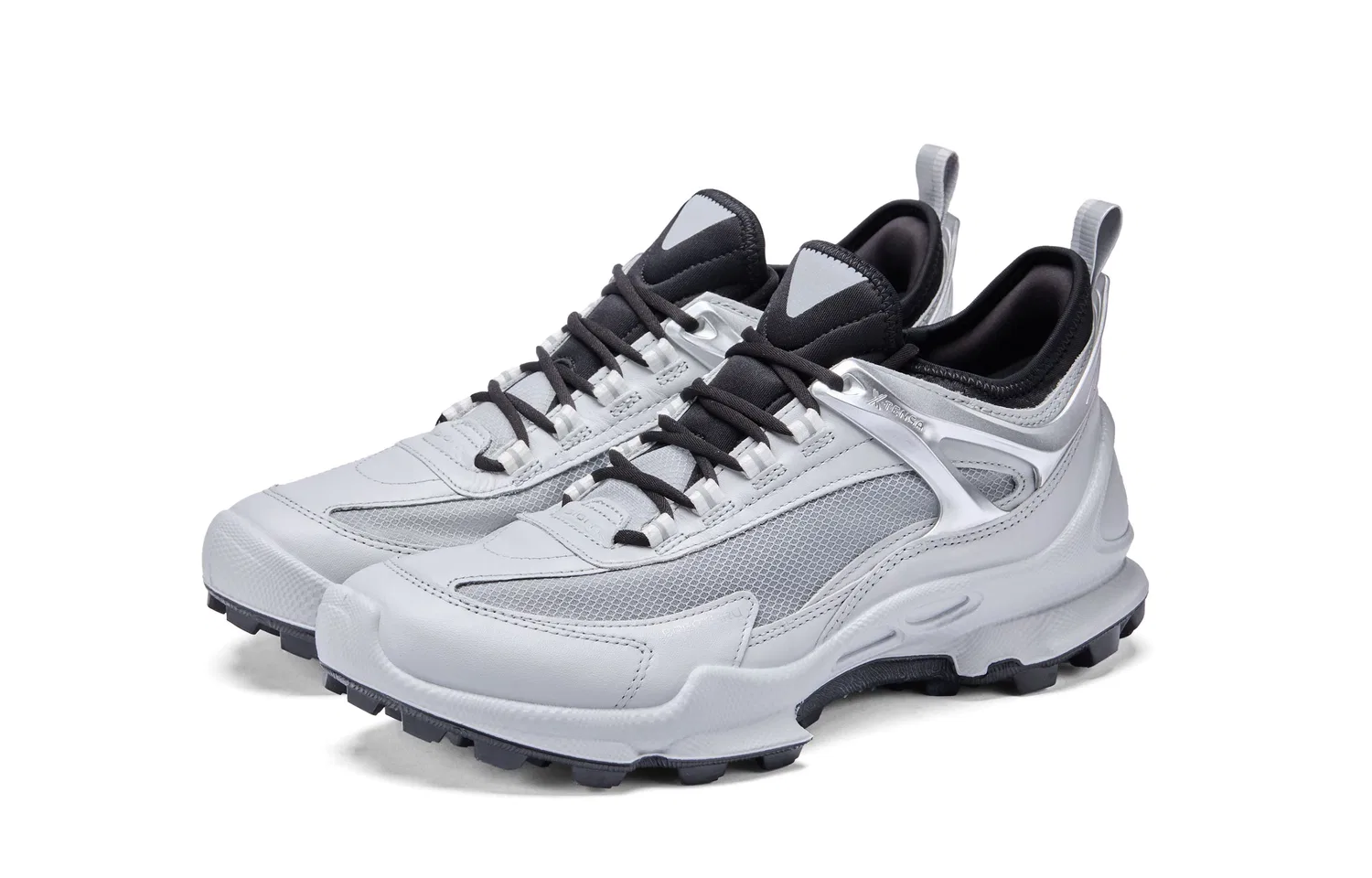 Кроссовки кожаные Ecco BIOM C TRAIL Concrete Gray/Black — фото 4
