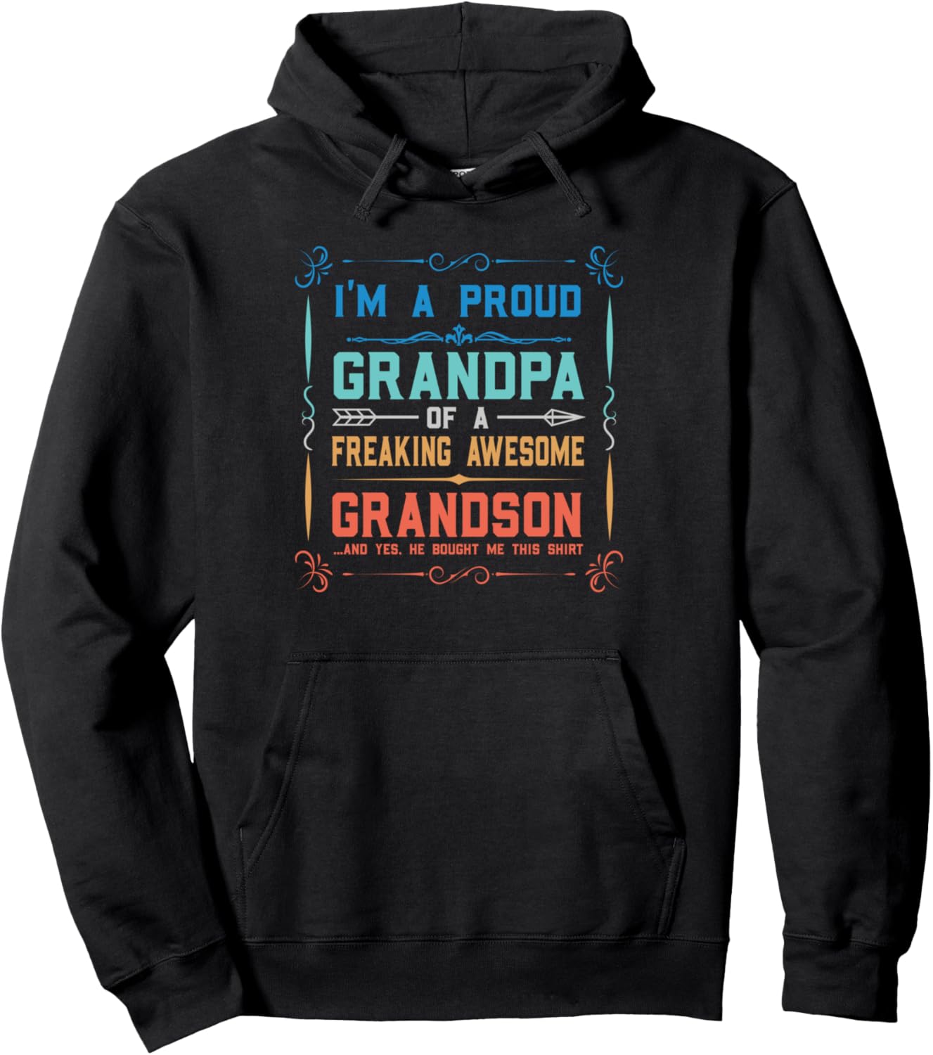 

Я гордый дедушка, у меня есть чертов внук! Толстовка для дедушки Grandad Grandson Gift Ideas, черный