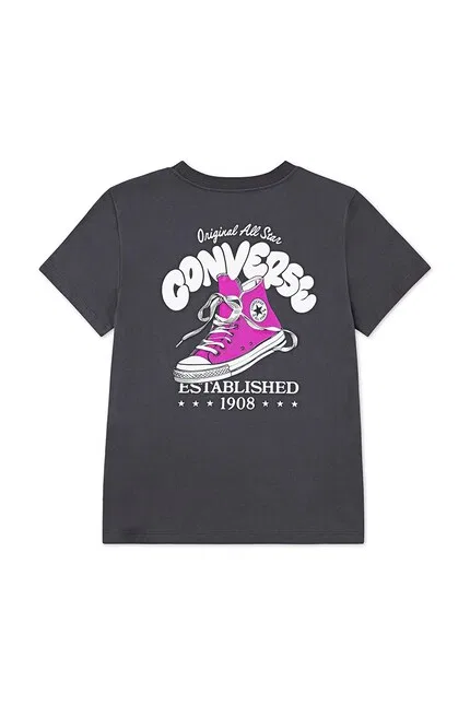 Футболка детская с коротким рукавом Converse, серый — фото 2