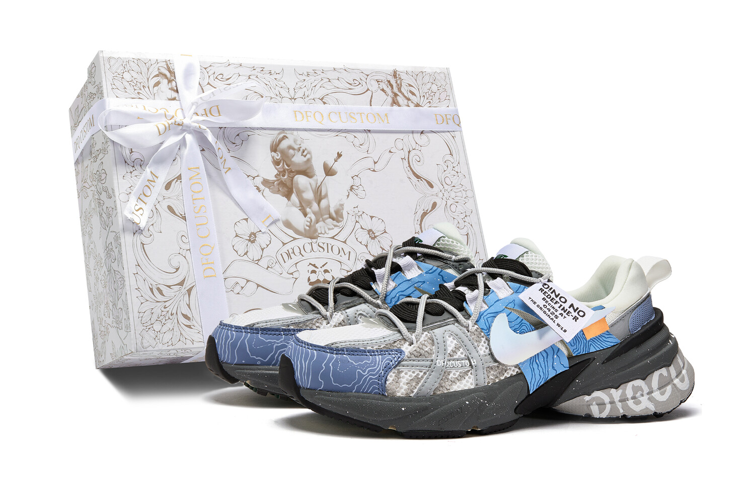 

Кроссовки для бега V2K Run женские с низким верхом синего цвета Nike