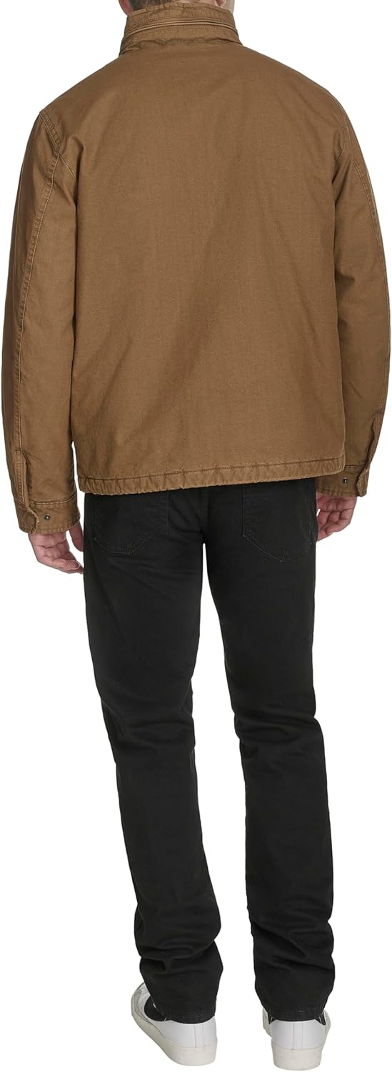Мужская хлопковая военная куртка Levi's с воротником-стойкой и скрытым капюшоном, Worker Brown — фото 4