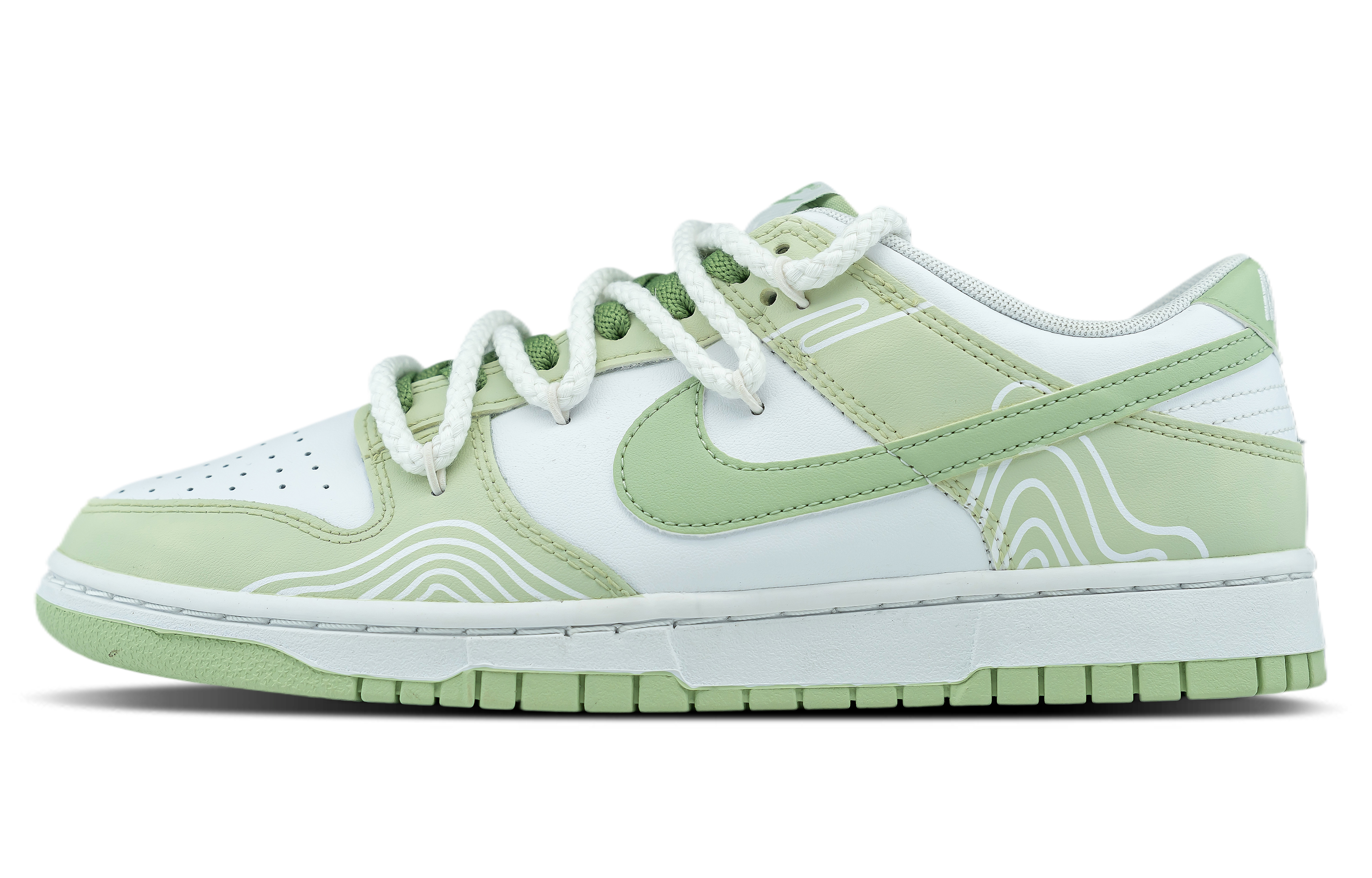 

Кроссовки Nike Dunk Skateboarding Shoes Men Low-top White, светло-зеленый