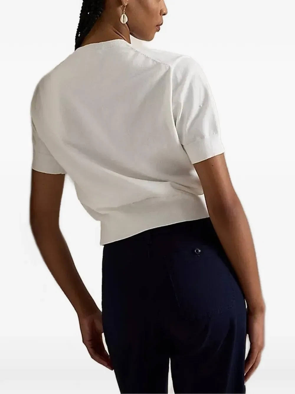 Кардиган с логотипом на пуговицах Polo Ralph Lauren, белый — фото 3