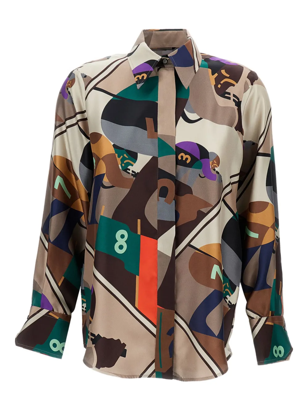 

Рубашка с принтом Alberto Biani, коричневый