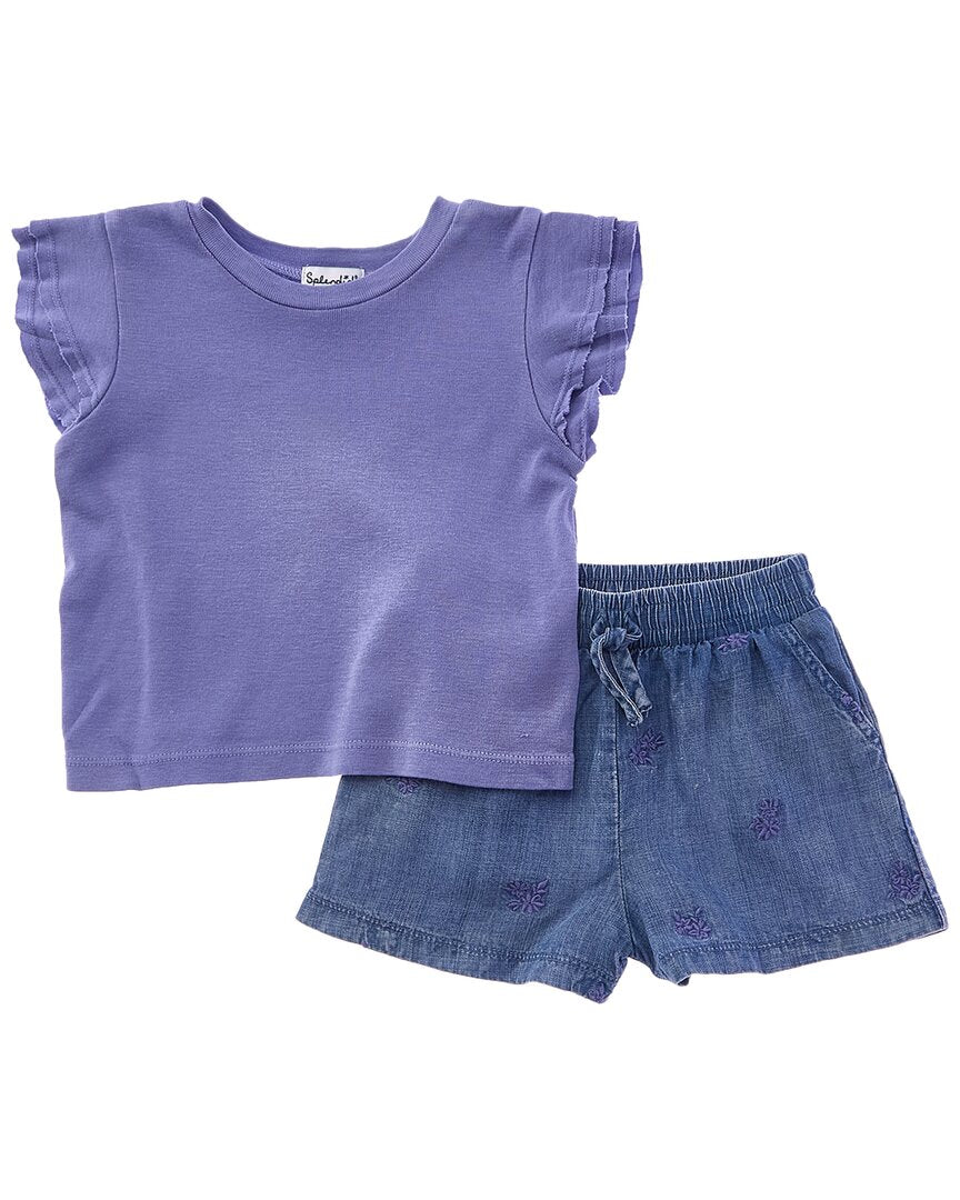 

Великолепный комплект из топа и шорт Splendid 2pc Tossed Flower, синий