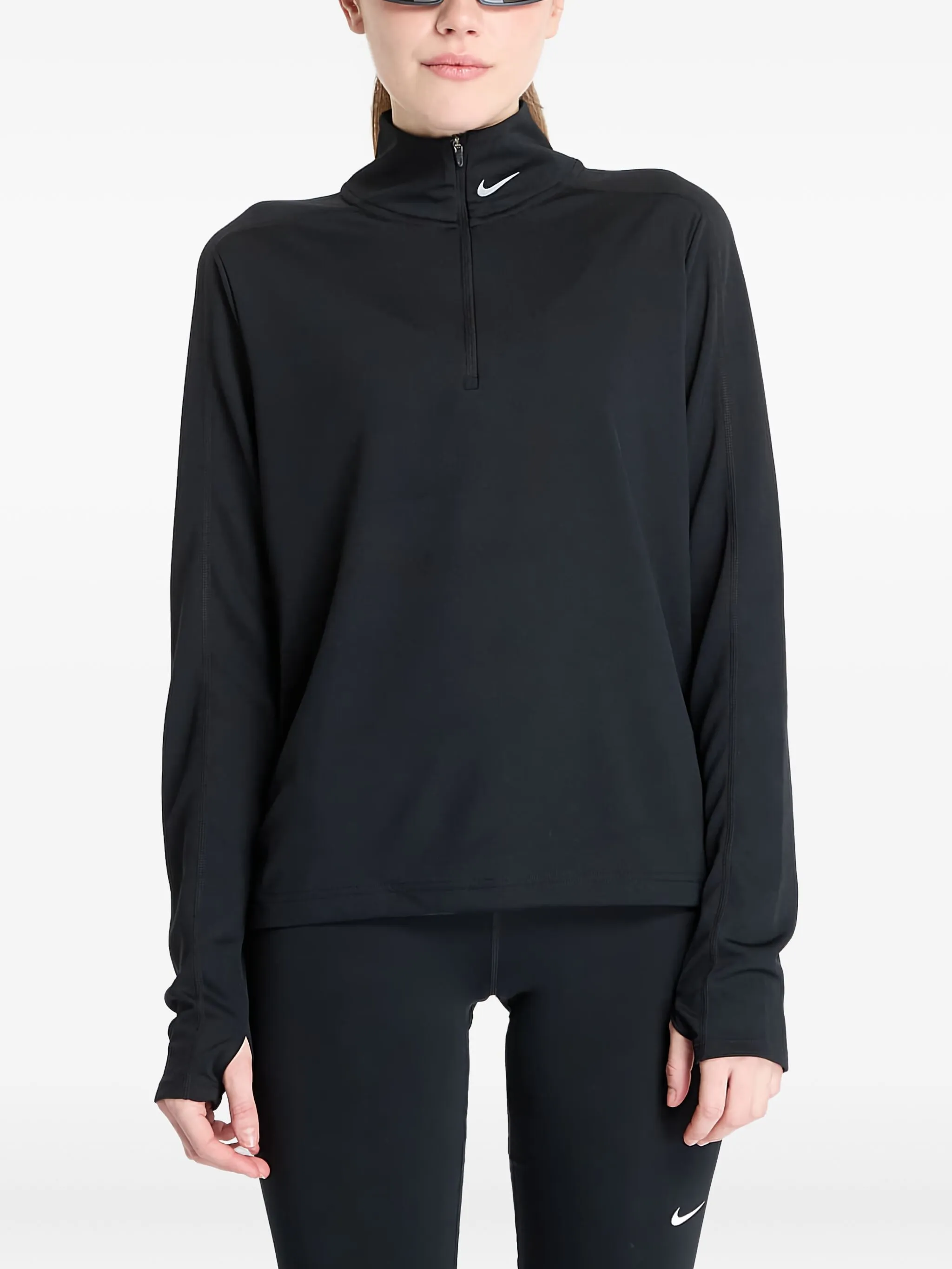 

Беговой топ Dri-FIT на молнии 1/4 Nike, черный
