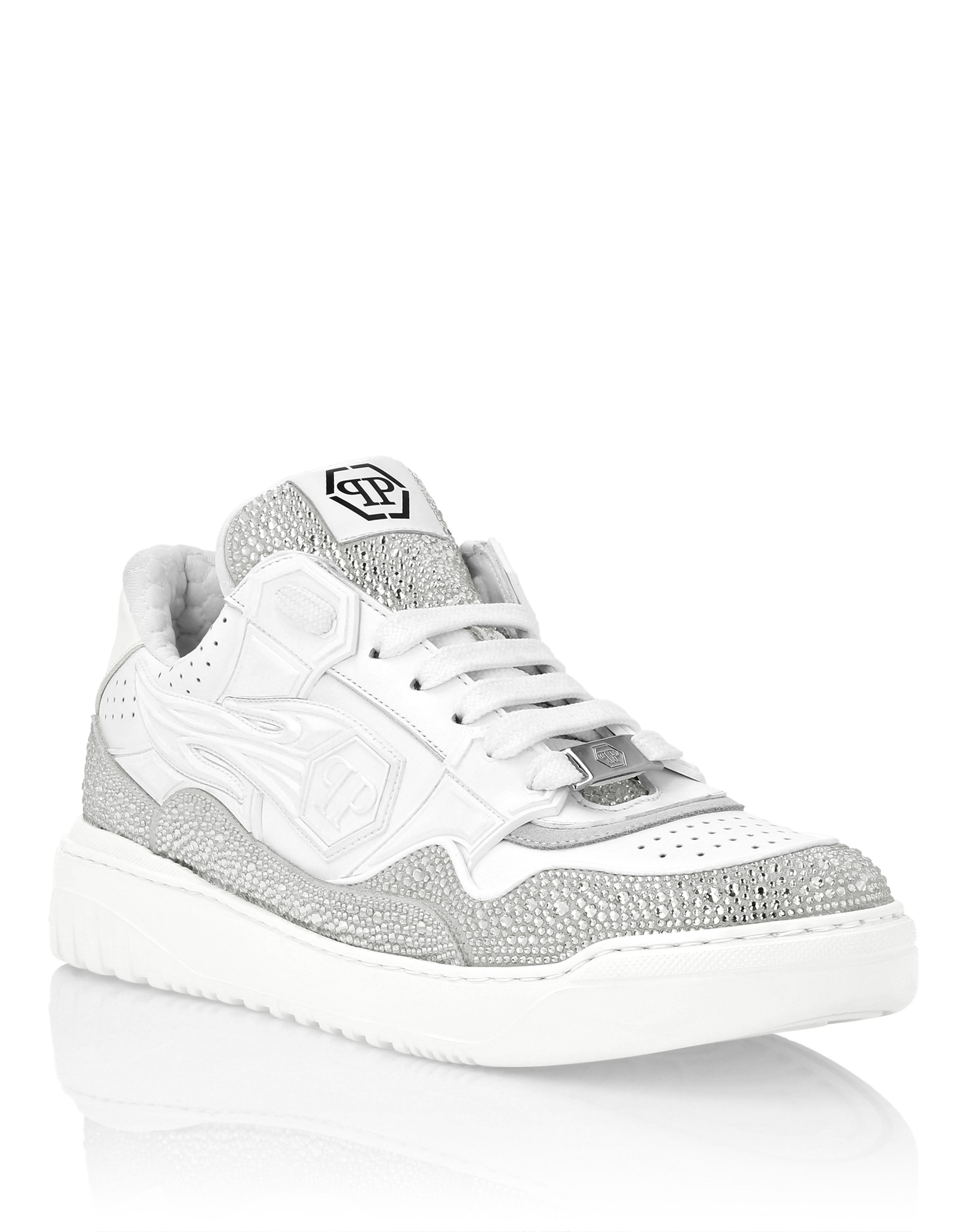 Кожаные низкие кроссовки Moon Walker PHILIPP PLEIN, белый/черный — фото 4