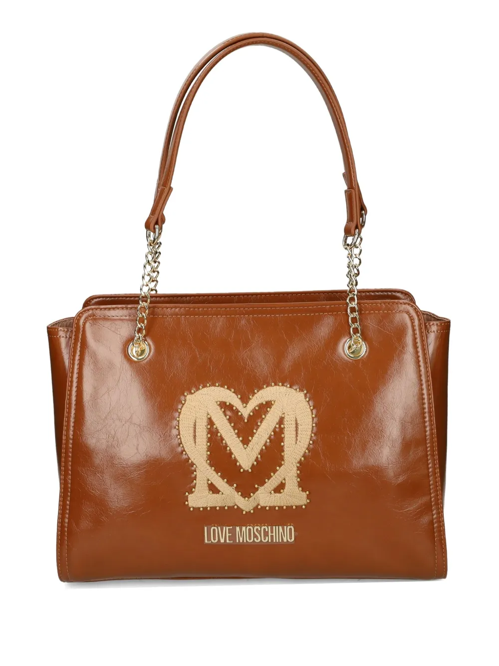 

Сумка на плечо с логотипом и заклепками Love Moschino, коричневый