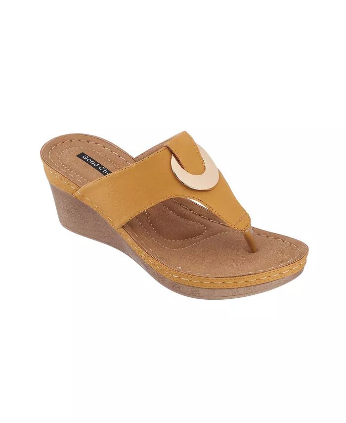 Женские босоножки Genelle Thong на танкетке GC Shoes, желтый